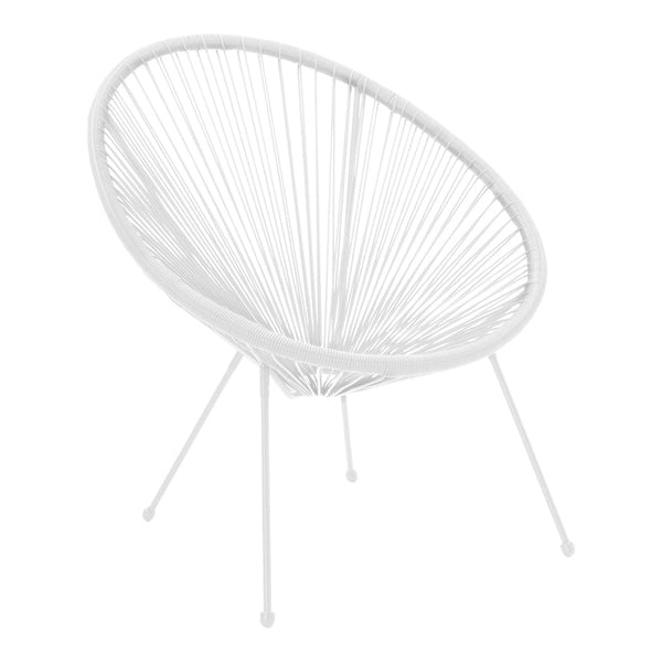 Fotoliu Acapulco cu structură metalică și aspect rattan, Metal și Rattan, Alb - Negru, 68x74x84 cm
