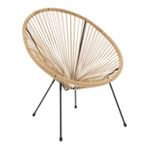 scaun de exterior Fotoliu Acapulco, Metal și Rattan, 68x74x84 cm, Negru-Natural