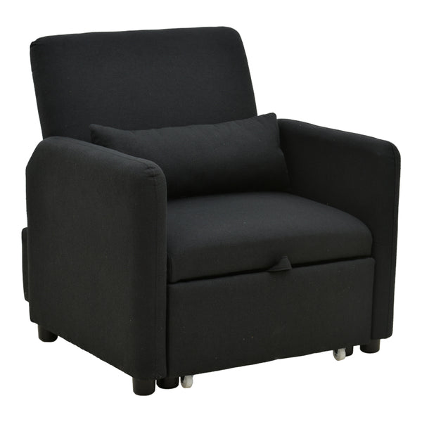 fotoliu-bed Flexa stofă, Gri - Negru, 85x92x84 cm