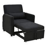 fotoliu-bed Flexa stofă, negru, 85x92x84 cm - Negru