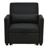 fotoliu-bed Flexa stofă, negru, 85x92x84 cm - Negru