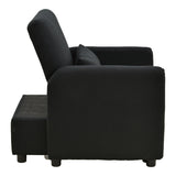 fotoliu-bed Flexa stofă, negru, 85x92x84 cm - Negru