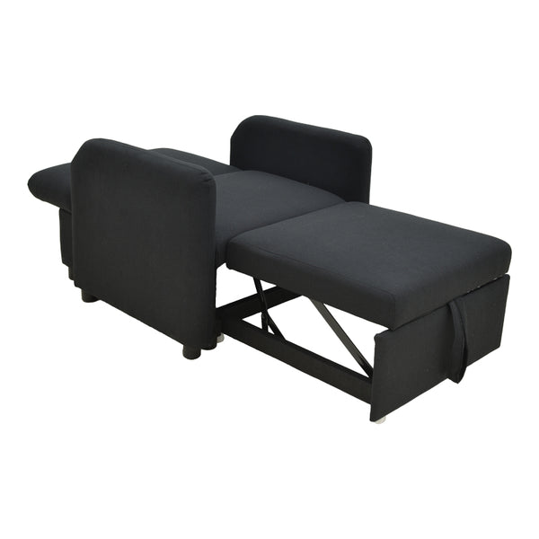 fotoliu-bed Flexa stofă, Gri - Negru, 85x92x84 cm