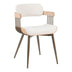 scaun Fotoliu Cameo cu design metalic, stil bronz-alb-spalat-bej, 53x49x75 cm