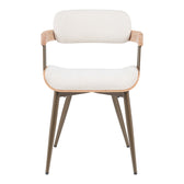 Fotoliu Cameo cu design metalic, stil bronz-alb-spalat-bej, 53x49x75 cm, perspectiva suplimentara