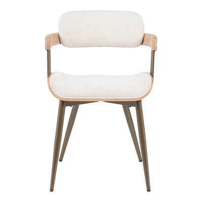 Fotoliu Cameo cu design metalic, stil bronz-alb-spalat-bej, 53x49x75 cm, perspectiva suplimentara