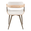 Fotoliu Cameo cu design metalic, stil bronz-alb-spalat-bej, 53x49x75 cm, foto produs
