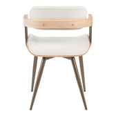 Fotoliu Cameo cu design metalic, stil bronz-alb-spalat-bej, 53x49x75 cm, foto produs
