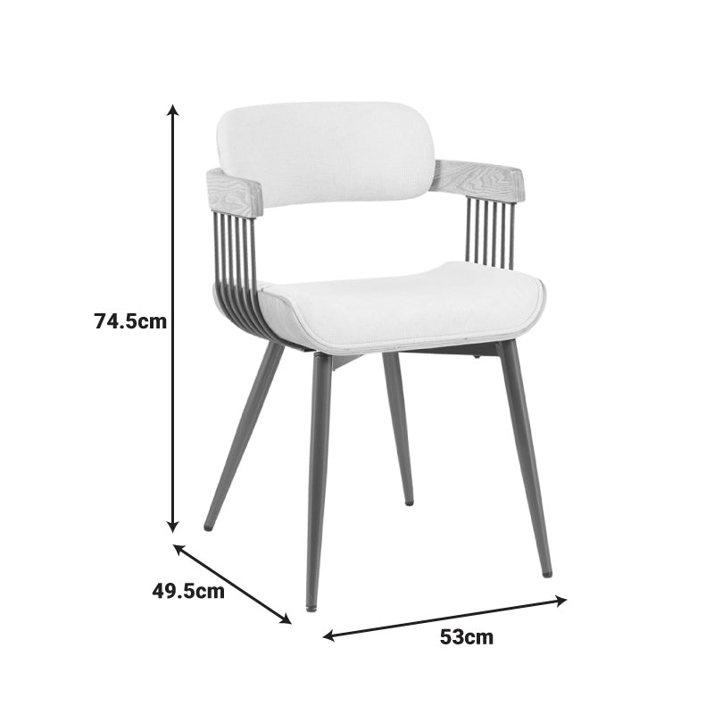 Fotoliu Cameo cu design metalic, stil bronz-alb-spalat-bej, 53x49x75 cm
