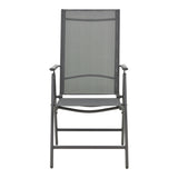 Fotoliu Candor metal antracit si textil, Gri, 65x56x106 cm