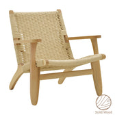 Fotoliu Chiara lemn de fag Natural - scaun frânghie Natural 70x68x75cm
