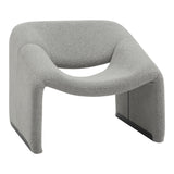 Fotoliu Clous boucle tesatura, Gri, 86x77x74 cm