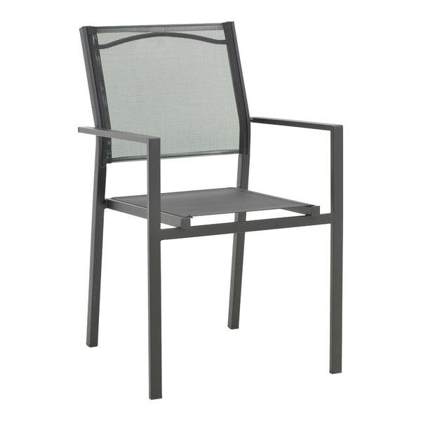 Fotoliu exterior Confidence, metal si textilene, 54x54x86 cm