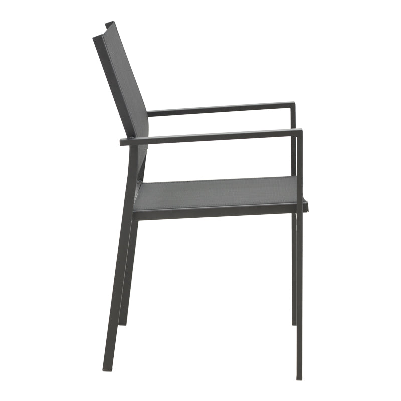 Fotoliu exterior Confidence, metal si textilene, 54x54x86 cm - Negru