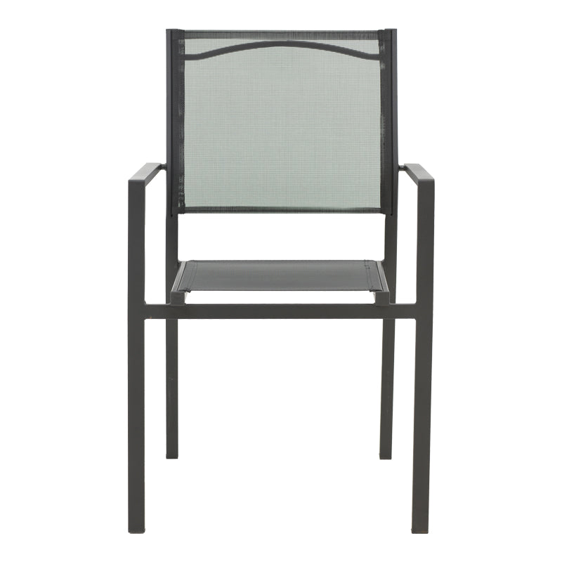 Fotoliu exterior Confidence, metal si textilene, 54x54x86 cm - Negru