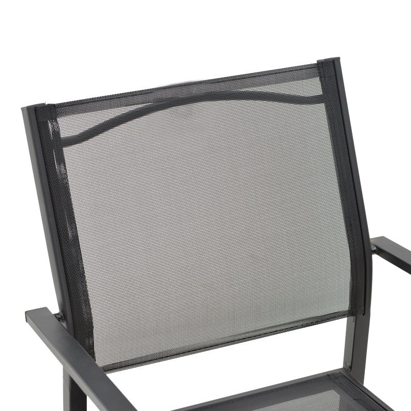 Fotoliu exterior Confidence, metal si textilene, 54x54x86 cm - Negru