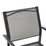Fotoliu exterior Confidence, metal si textilene, 54x54x86 cm - Negru