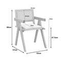 Fotoliu cu design elegant Winslow, Lemn de Rubberwood, Alb, 51x54x80 cm, imagine suplimentara