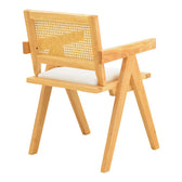 Fotoliu cu design elegant Winslow, Lemn de Rubberwood, Alb, 51x54x80 cm, detaliu produs