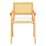 Fotoliu cu design elegant Winslow, Lemn de Rubberwood, Alb, 51x54x80 cm