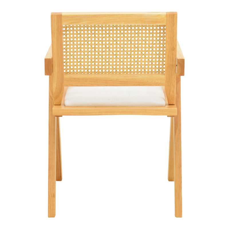 Fotoliu cu design elegant Winslow, Lemn de Rubberwood, Alb, 51x54x80 cm