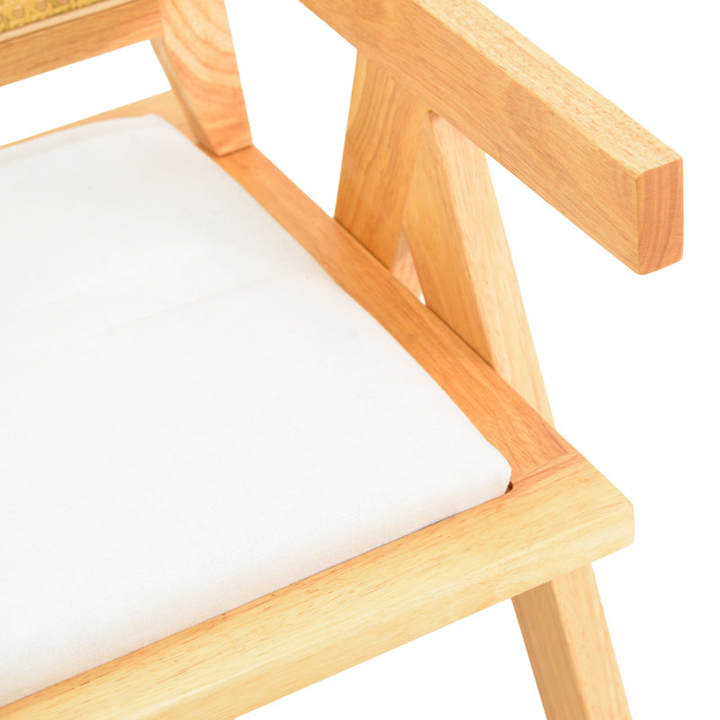 Fotoliu cu design elegant Winslow, Lemn de Rubberwood, Alb, 51x54x80 cm