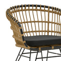 Fotoliu cu pernă integrată Naoki, Metal, Negru, 62x62x70 cm, foto produs