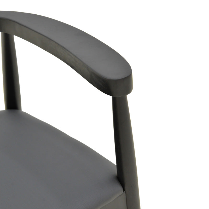 Fotoliu cu perna Joube, Lemn de Cauchuc, Negru, 59x48x73 cm