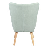 Fotoliu Gerlina, Picioare lemn natural, 71x64x94 cm - Verde