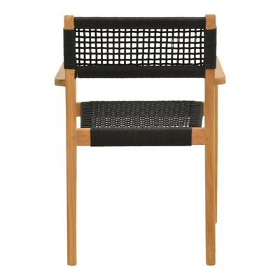 Fotoliu cu structură din lemn de teak, șnur, negru, 54x52x80 cm, foto produs 6