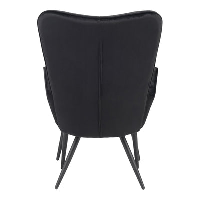 Fotoliu cu taburet Dorita catifea, neagra, 68x76x103 cm, foto produs