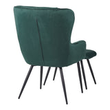 Fotoliu cu taburet Rueda, Verde inchis, 71x66x99 cm