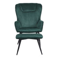 Fotoliu cu taburet Rueda, Verde inchis, 71x66x99 cm, foto produs