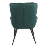 Fotoliu cu taburet Rueda, Verde inchis, 71x66x99 cm