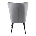 Fotoliu cu taburet Siella, catifea gri, picioare metal, negru, 59x67x94 cm, foto produs