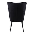 Fotoliu cu taburet Siella, Negru, Catifea, metal, 59x67x94 cm, foto produs