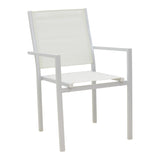 Fotoliu de gradina din aluminiu textilena Zacreta, alb, 56x61x87 cm