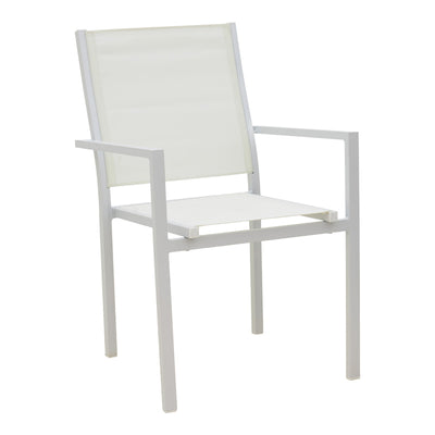 scaun de exterior Fotoliu de gradina din aluminiu textilena Zacreta, alb, 56x61x87 cm