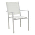 scaun de exterior Fotoliu de gradina din aluminiu textilena Zacreta, alb, 56x61x87 cm
