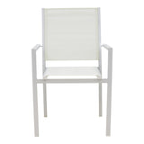 Fotoliu de gradina din aluminiu textilena Zacreta, alb, 56x61x87 cm