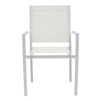 Fotoliu de gradina din aluminiu textilena Zacreta, alb, 56x61x87 cm, perspectiva suplimentara