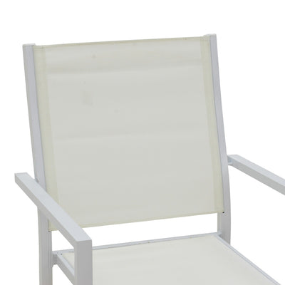 Fotoliu de gradina din aluminiu textilena Zacreta, alb, 56x61x87 cm, foto produs
