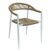 scaun de exterior Fotoliu de gradina Fagen alb aluminiu Natural textilena 56x60x78 cm