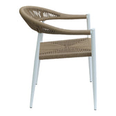 Fotoliu de gradina Fagen alb aluminiu Natural textilena, 56x60x78 cm, imagine suplimentara