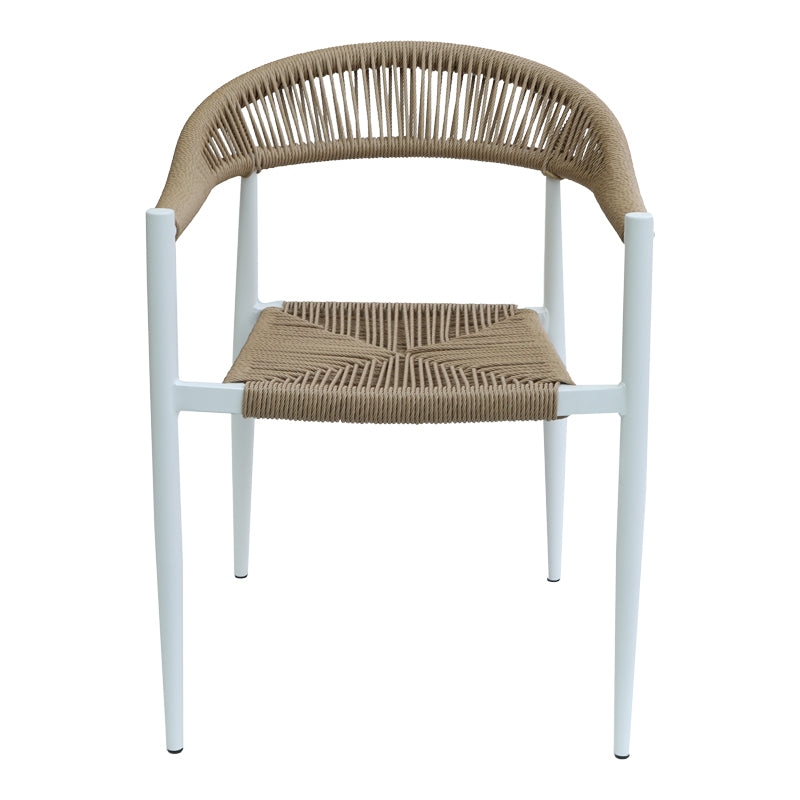 Fotoliu de gradina Fagen alb aluminiu Natural textilena, 56x60x78 cm