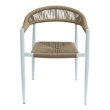 Fotoliu de gradina Fagen alb aluminiu Natural textilena, 56x60x78 cm