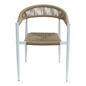 Fotoliu de gradina Fagen alb aluminiu Natural textilena, 56x60x78 cm, detaliu produs
