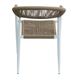 Fotoliu de gradina Fagen alb aluminiu Natural textilena, 56x60x78 cm