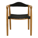 Fotoliu exterior Ganny, lemn de tec si franghie PE, 59x56x71 cm - Negru