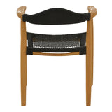 Fotoliu exterior Ganny, lemn de tec si franghie PE, 59x56x71 cm - Negru
